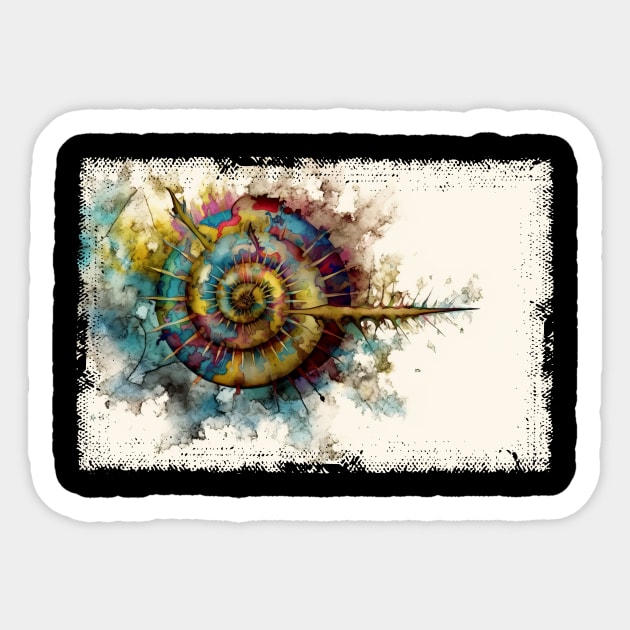 Abstract Watercolor Fibonacci Sequence Sticker by erzebeth